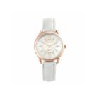 Womens Geneva Rosegold Mother Of Pearl Dial White Strap Watch