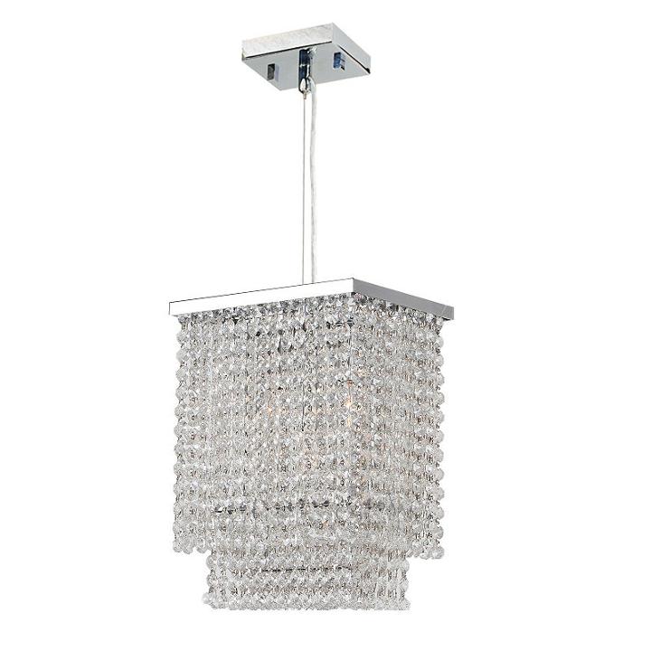 Prism Collection 3 Light Chrome Finish And Clear Crystal Rectangle Pendant