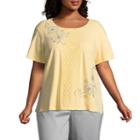 Alfred Dunner Charleston Lace Center Tee- Plus