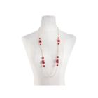 Monet Jewelry Womens Red Strand Necklace