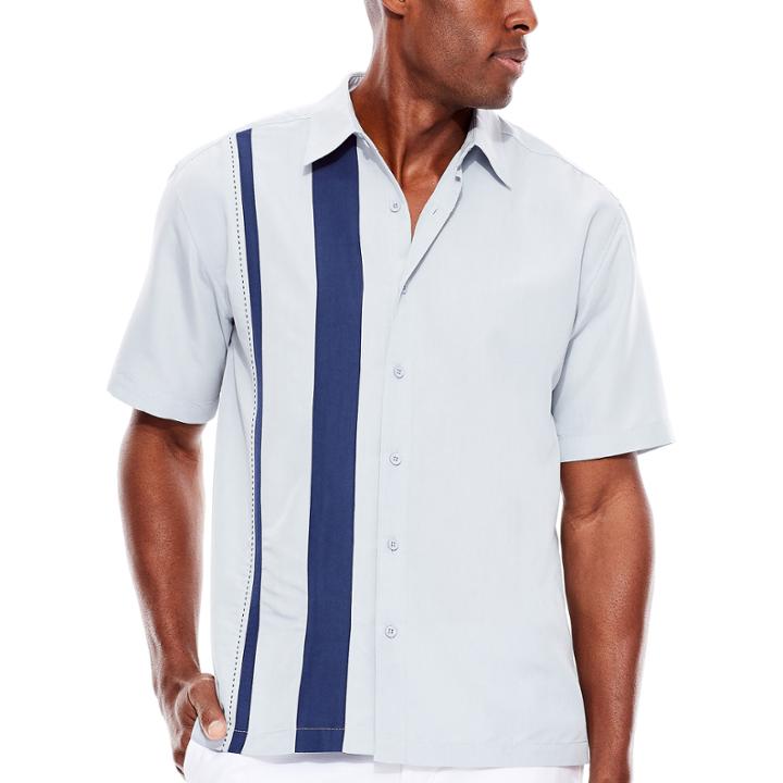 The Havanera Co. Short-sleeve Asymmetrical Woven Shirt