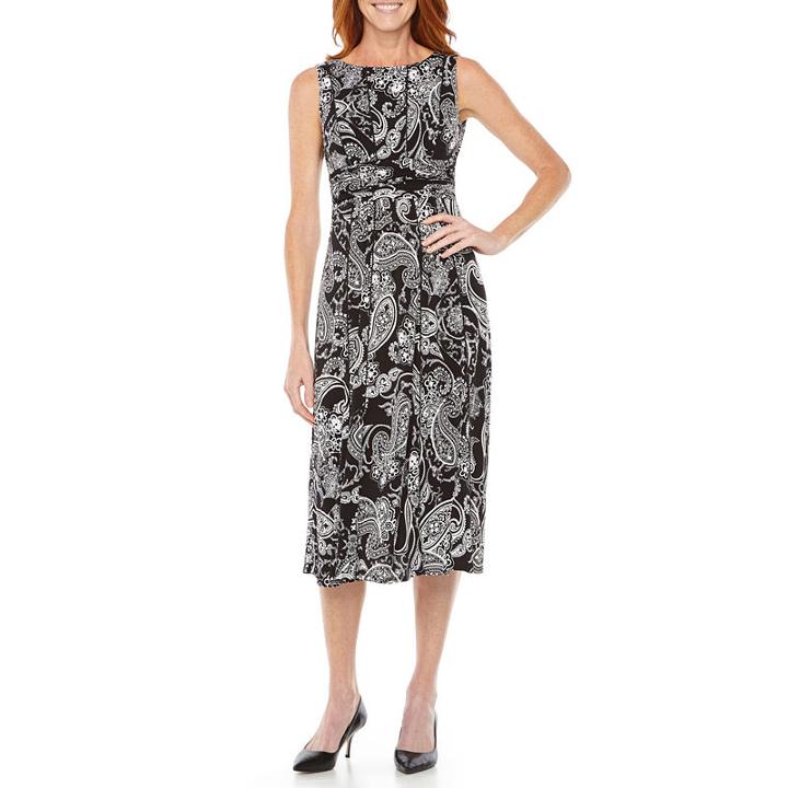 Perceptions Sleeveless Fit & Flare Mid Length Dress