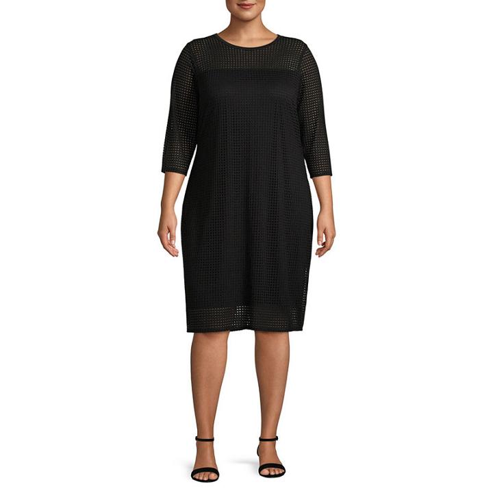 Bold Elements Preforated Bodycon Dress-plus