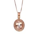 Womens 1/8 Ct. T.w. Pink Morganite 10k Gold Pendant Necklace