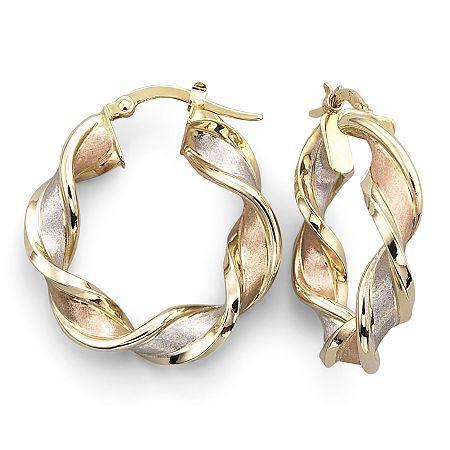 10k Gold Twisted Hoop Earrings