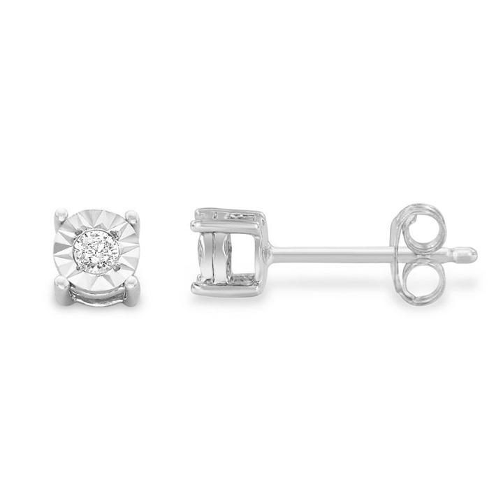 1/10 Ct. T.w. White Diamond Sterling Silver 15mm Stud Earrings