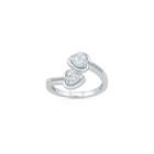 Womens White Diamond Sterling Silver Cocktail Ring