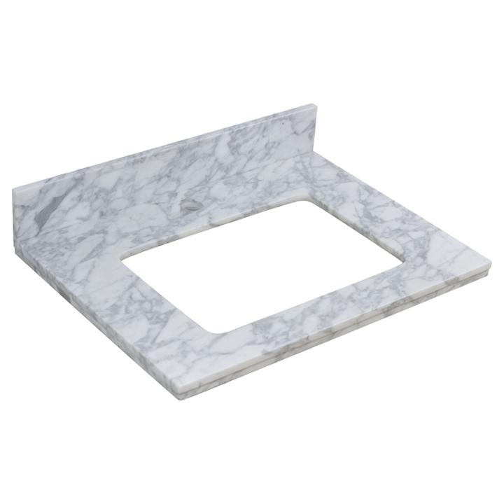 American Imaginations 36-in. W X 18.25-in. D Quartz Top In Bianca Carara Color For 4-in. O.c. Faucet