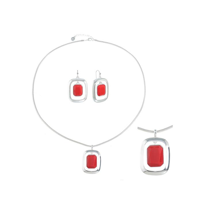 Liz Claiborne Womens Red Pendant Necklace