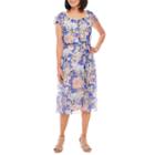 Perceptions Short Sleeve Floral Fit & Flare Dress