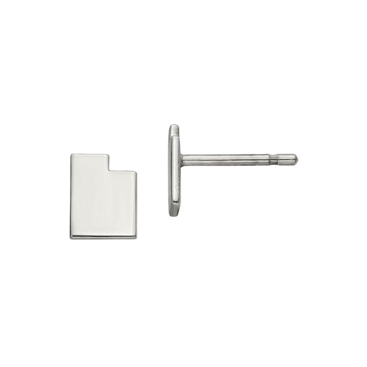 Personalized Sterling Silver Utah Stud Earrings
