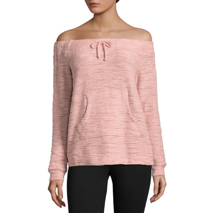 Flirtitude Off The Shoulder Sweatshirt-juniors