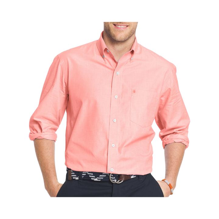 Izod Mens Long Sleeve Essential Solid Shirt