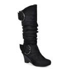 Journee Collection Irene Buckle-accented Wedge Slouch Boots