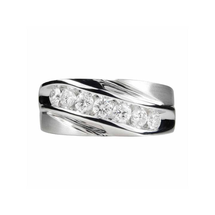 Mens 1 Ct. T.w. Genuine White Diamond 14k Gold Band