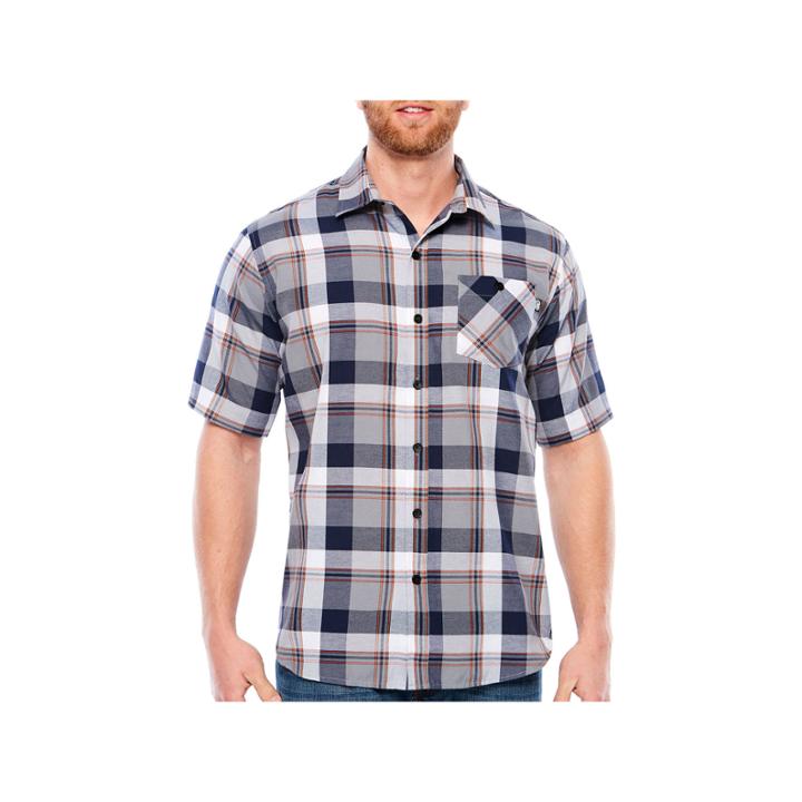 Ecko Unltd Short Sleeve Plaid Button-front Shirt-big And Tall