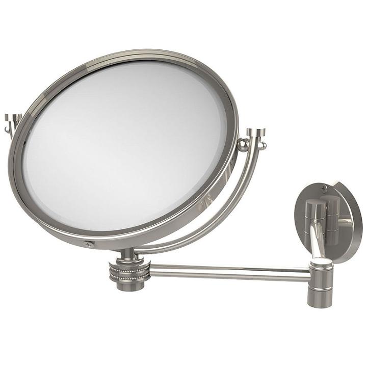 Allied Brass 8 Inch Wall Mounted Extending Make-upmirror 3x Magnification With Dotted Accent
