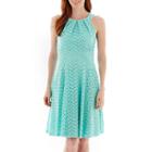 London Style Collection Sleeveless Eyelet Fit And Flare Dress