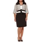 Studio 1 3/4-sleeve Striped Jacket Dress - Plus