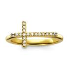 1/10 Ct. T.w. Diamond 14k Gold Mini Sideways Cross Ring