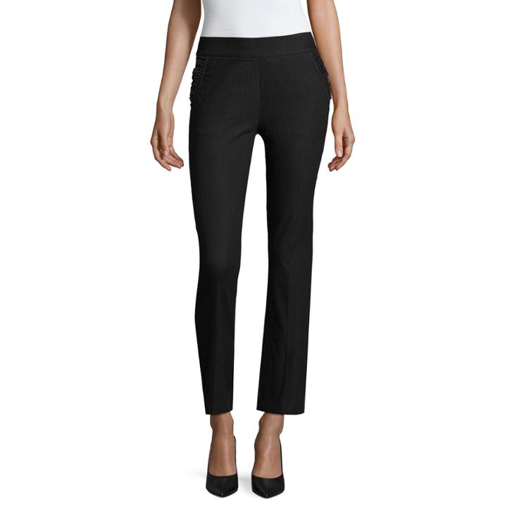 Liz Claiborne Slim Fit Ruffle Pocket Ankle Pants