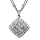1 Ct. T.w. Diamond 14k White Gold Pendant Necklace