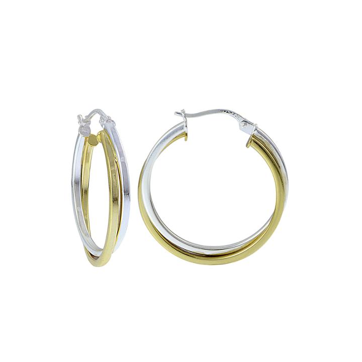 Two-tone 25mm Double-hoop Earrings