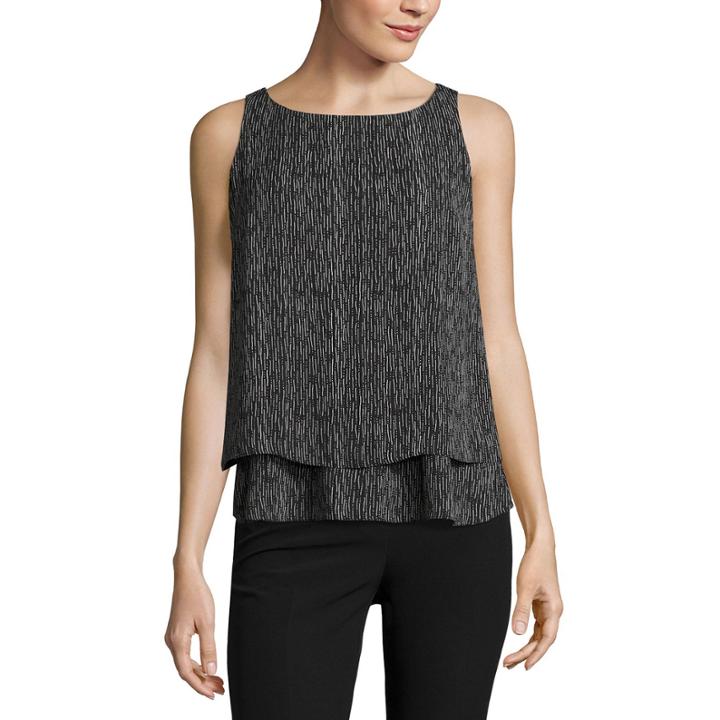 Worthington Sleeveless Scoop Neck Georgette Blouse