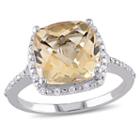 Womens 1/10 Ct. T.w. Genuine Citrine Yellow Sterling Silver Cocktail Ring