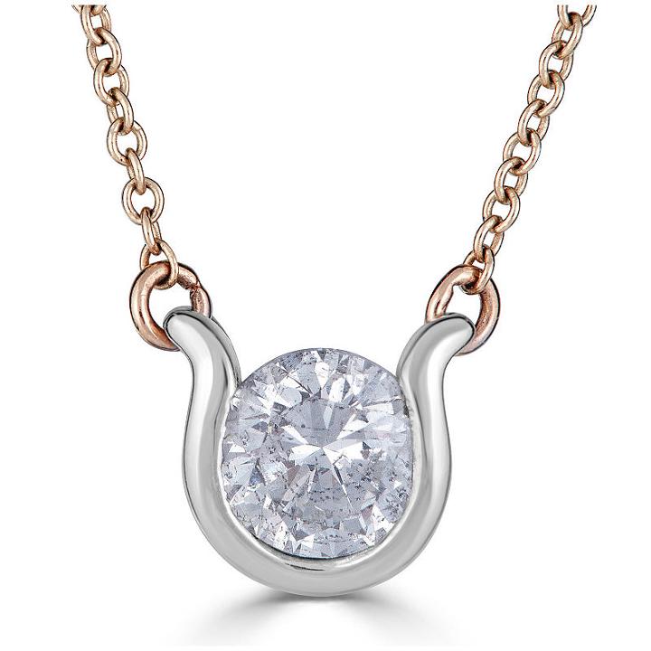 Womens 1/2 Ct. T.w. White Diamond Round Pendant Necklace