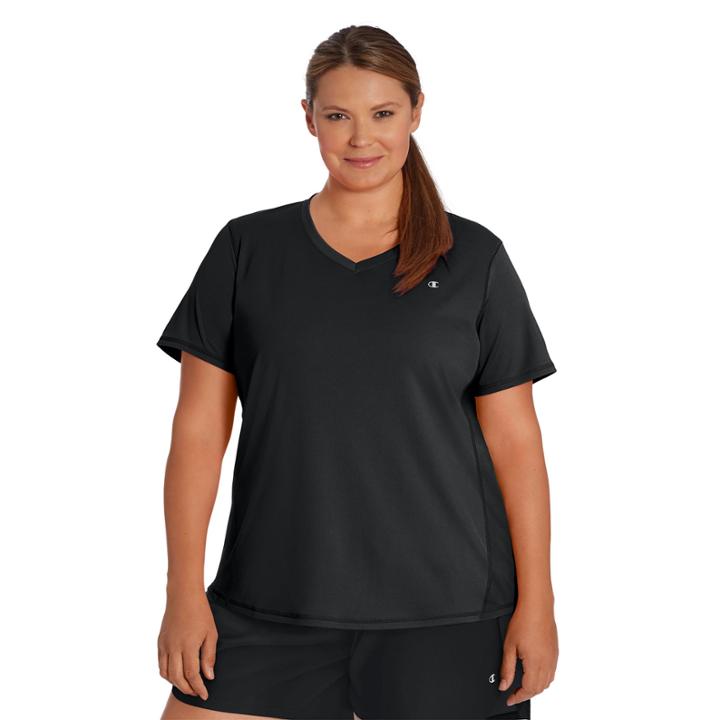 Champion Short Sleeve V Neck T-shirt-womens Plus