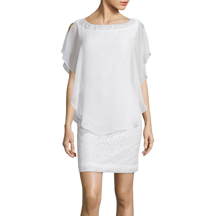 Studio 1 Fluttler Sleeve Lace Sheath Dress