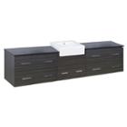 96.25-in. W Wall Mount Dawn Grey Vanity Set For 3h8-in. Drilling Black Galaxy Top