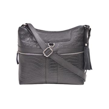 Great American Leatherworks Croc-look Convertible Hobo Bag