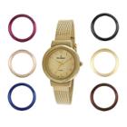 Peugeot Womens Interchangeable 7-bezel Gold-tone Mesh Watch Set