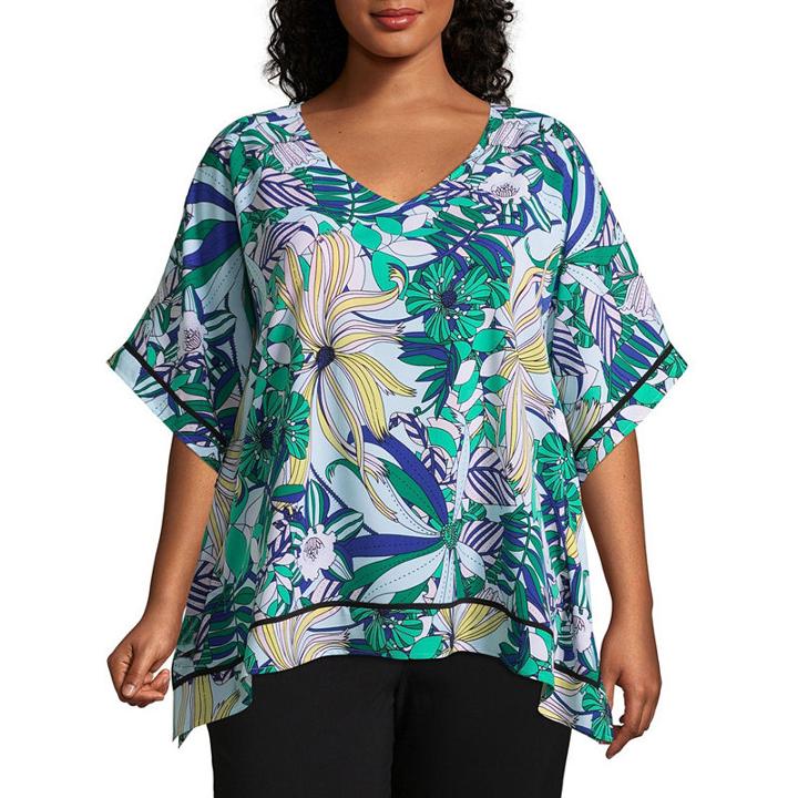Liz Claiborne Square Blouse- Plus