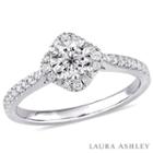 Laura Asley Womens 3/8 Ct. T.w. Round White Diamond Sterling Silver Engagement Ring