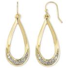 Liz Claiborne Gold-tone & Crystal Teardrop Earrings