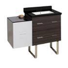 37.75-in. W Floor Mount White-dawn Grey Vanity Setfor 3h4-in. Drilling Black Galaxy Top White Um Sink