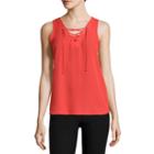 By & By Sleeveless Lace-up Top