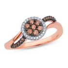 Womens 1/3 Ct. T.w. Multi Color Diamond 10k Gold Cocktail Ring