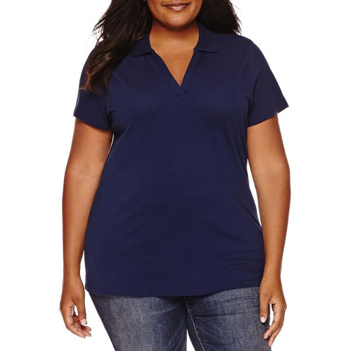 St. John's Bay Short-sleeve Polo - Plus