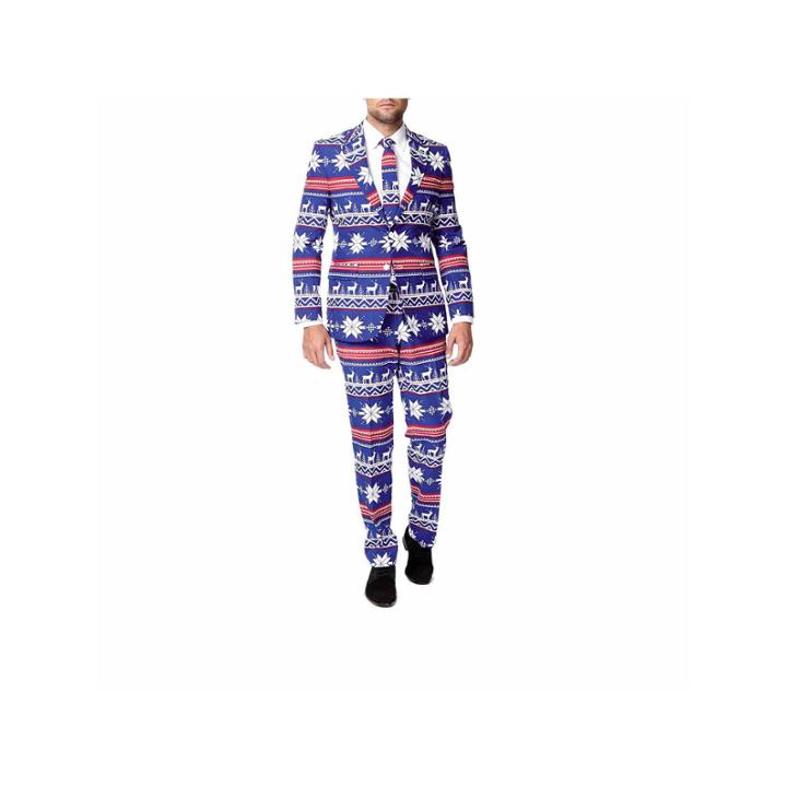 Holiday Blue Reindeer Opposuits 3-pc. Suit- Slim Fit
