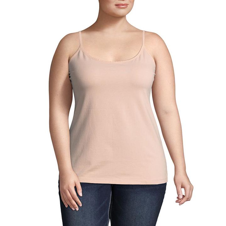 Boutique + Adjustable Spaghetti Strap Knit Tank Top - Plus