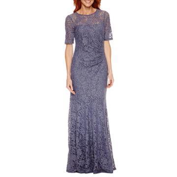 One By Eight 3/4 Sleeve Evening Gown