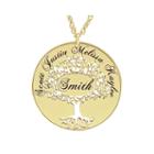 Personalized 14k Gold Over Silver Family Tree Name Pendant Necklace