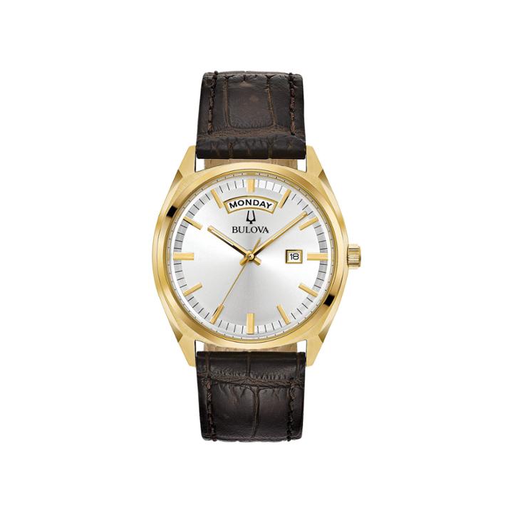 Bulova Mens Brown Strap Watch-97c106