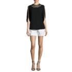 Worthington 3/4 Split Sleeve Woven Pullover Blouse
