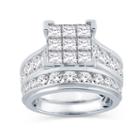 Womens 4 Ct. T.w. Princess White Diamond 14k Gold Engagement Ring