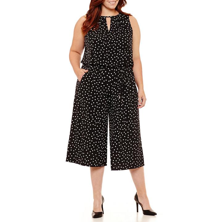 London Times Sleeveless Jumpsuit - Plus